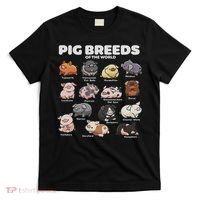 Cute Pig Breeds Of The World Funny Farm Animal Lovers T-Shirt thumb 0