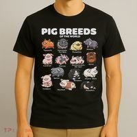 Cute Pig Breeds Of The World Funny Farm Animal Lovers T-Shirt thumb 3