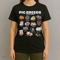 Cute Pig Breeds Of The World Funny Farm Animal Lovers T-Shirt thumb 4