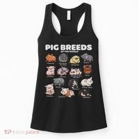 Cute Pig Breeds Of The World Funny Farm Animal Lovers Women's Tank Top thumb 0