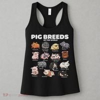 Cute Pig Breeds Of The World Funny Farm Animal Lovers Women's Tank Top thumb 3