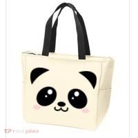 Cute Panda Bear Black & White Kawaii Cartoon Animal Face Tote Bag thumb 3