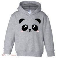 Cute Panda Bear Black & White Kawaii Cartoon Animal Face Toddler Hoodie thumb 0