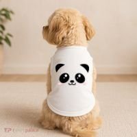 Cute Panda Bear Black & White Kawaii Cartoon Animal Face Doggie Tank thumb 2