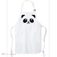 Cute Panda Bear Black & White Kawaii Cartoon Animal Face Apron thumb 0
