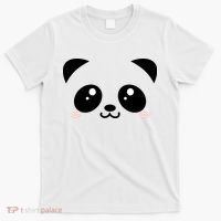 Cute Panda Bear Black & White Kawaii Cartoon Animal Face T-Shirt thumb 0