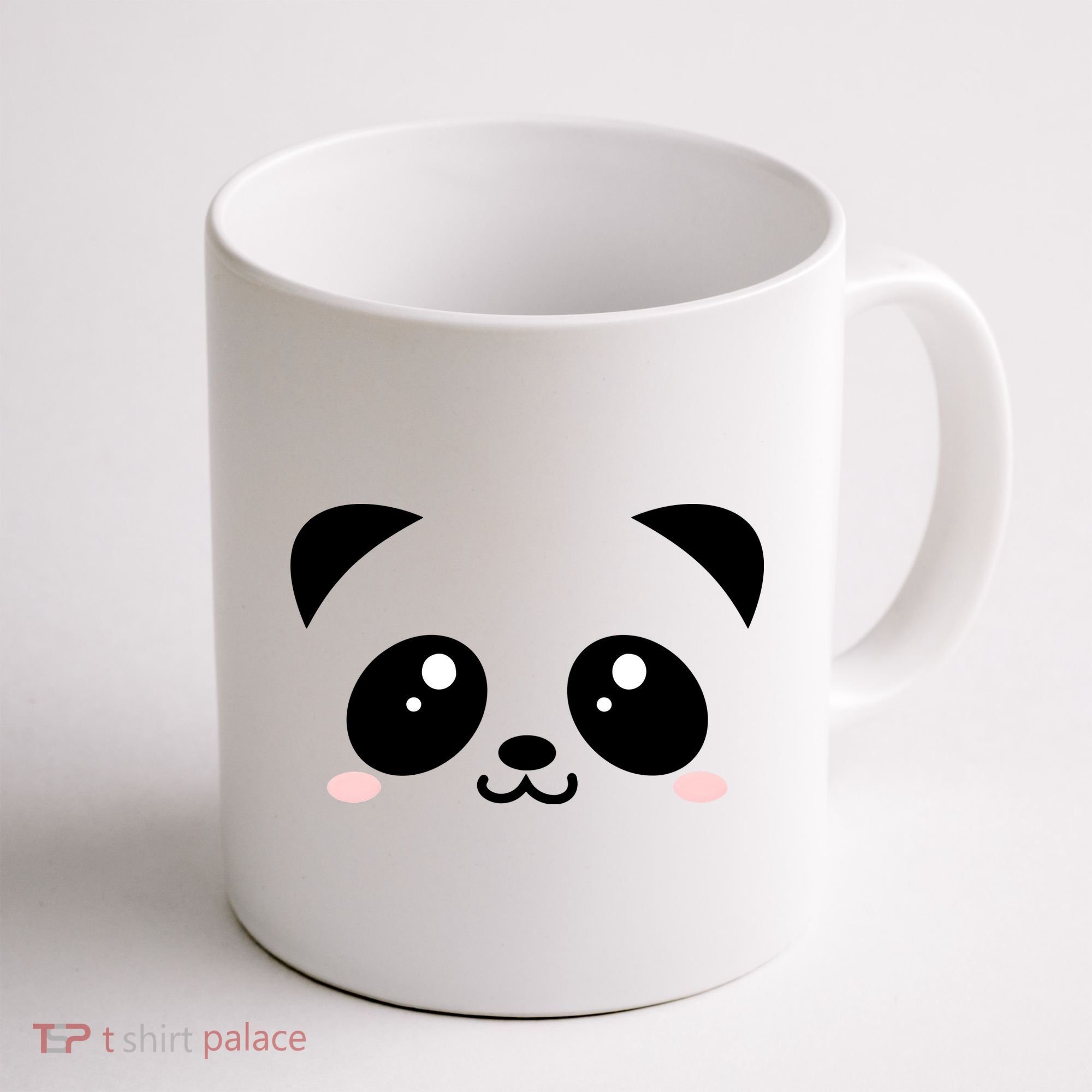 Cute Panda Bear Black & White Kawaii Cartoon Animal Face Coffee Mug