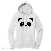 Cute Panda Bear Black & White Kawaii Cartoon Animal Face Women's Hoodie thumb 0