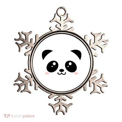 Cute Panda Bear Black & White Kawaii Cartoon Animal Face Ornament