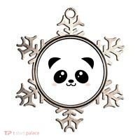 Cute Panda Bear Black & White Kawaii Cartoon Animal Face Ornament thumb 0