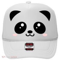 Cute Panda Bear Black & White Kawaii Cartoon Animal Face Hat thumb 0