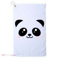 Cute Panda Bear Black & White Kawaii Cartoon Animal Face Golf Towel thumb 0