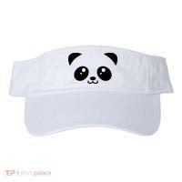 Cute Panda Bear Black & White Kawaii Cartoon Animal Face Visor thumb 0