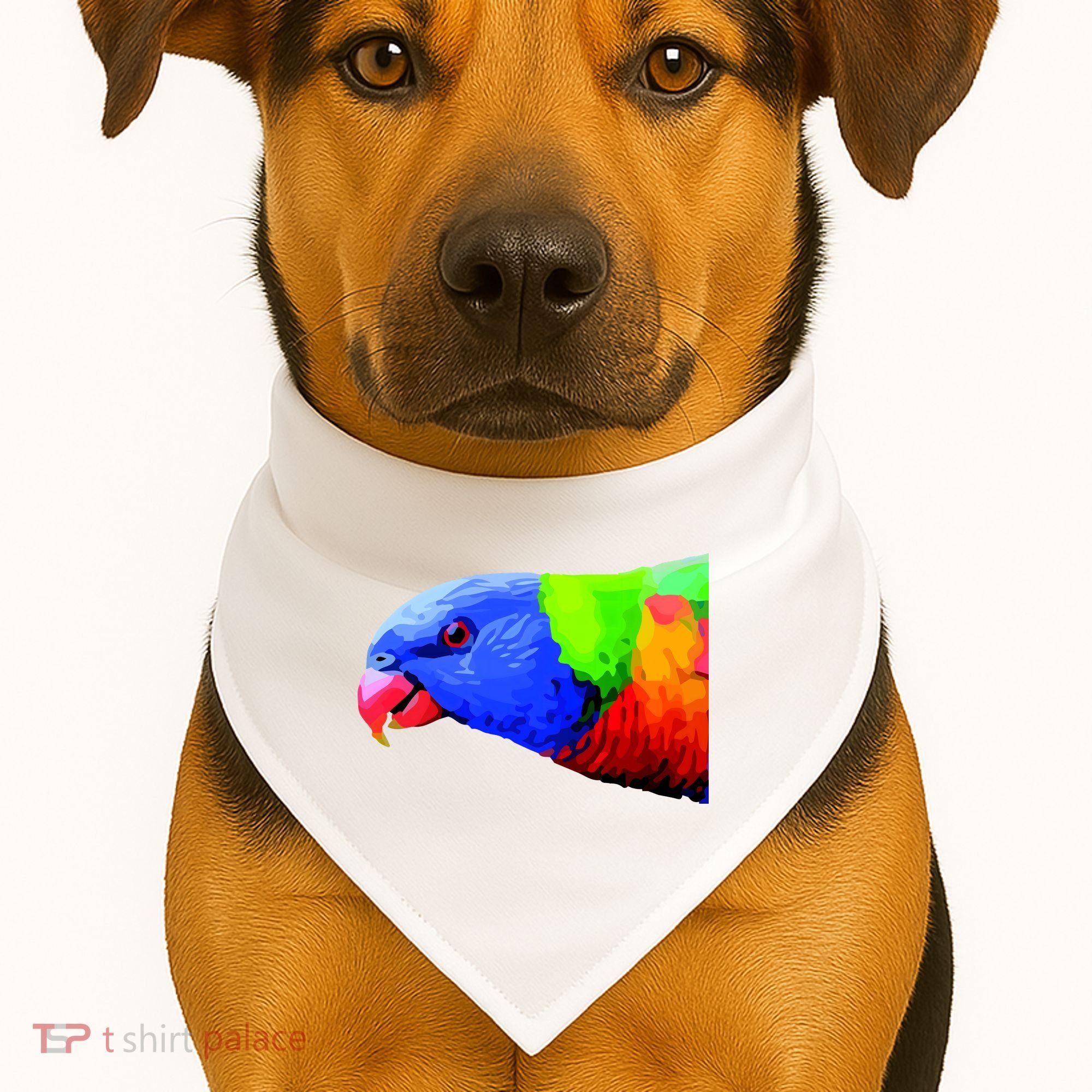 Cool Parrot Bird Funny Side Action USA-Made Doggie Bandana