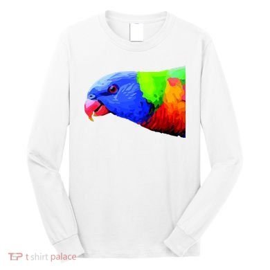 Cool Parrot Bird Funny Side Action Long Sleeve Shirt