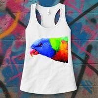 Cool Parrot Bird Funny Side Action Women's Tank Top thumb 3