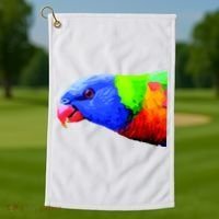 Cool Parrot Bird Funny Side Action Golf Towel thumb 1