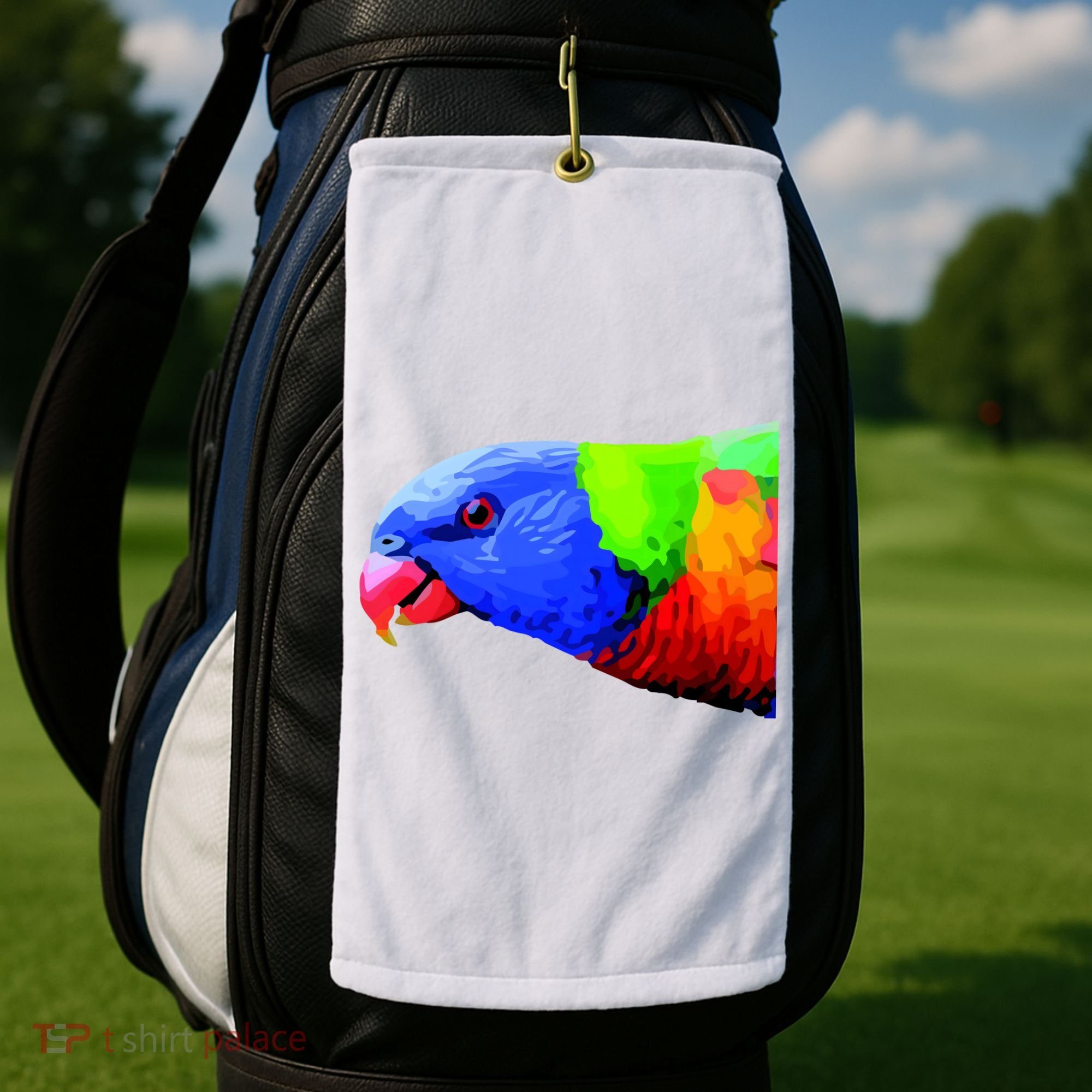 Cool Parrot Bird Funny Side Action Golf Towel