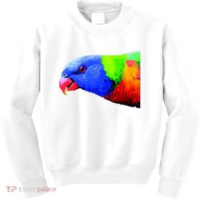 Cool Parrot Bird Funny Side Action Kids Sweatshirt