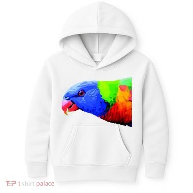 Cool Parrot Bird Funny Side Action Kids Hoodie