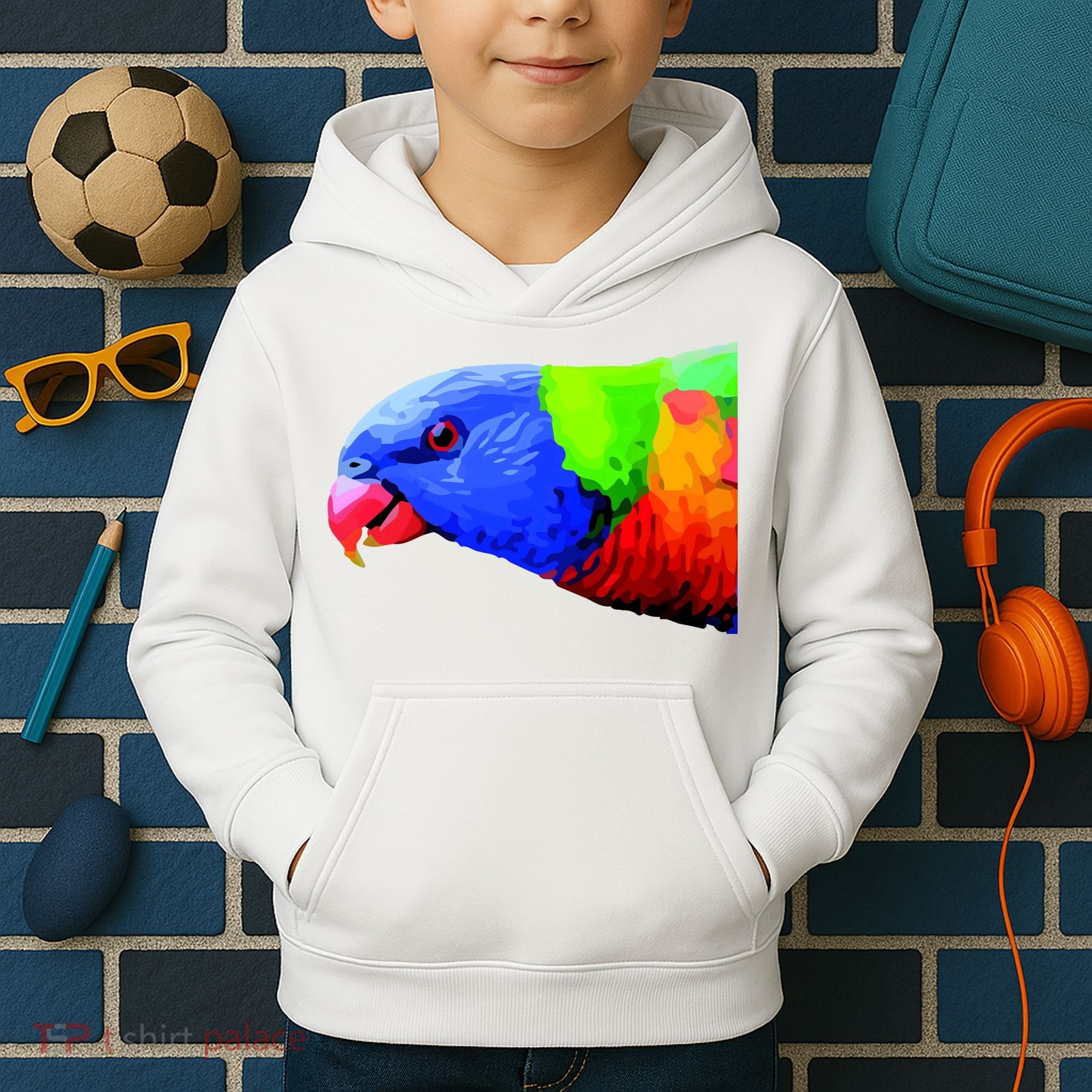 Cool Parrot Bird Funny Side Action Kids Hoodie