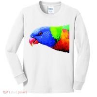 Cool Parrot Bird Funny Side Action Kids Long Sleeve Shirt thumb 0