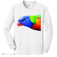 Cool Parrot Bird Funny Side Action Kids Long Sleeve Shirt thumb 0