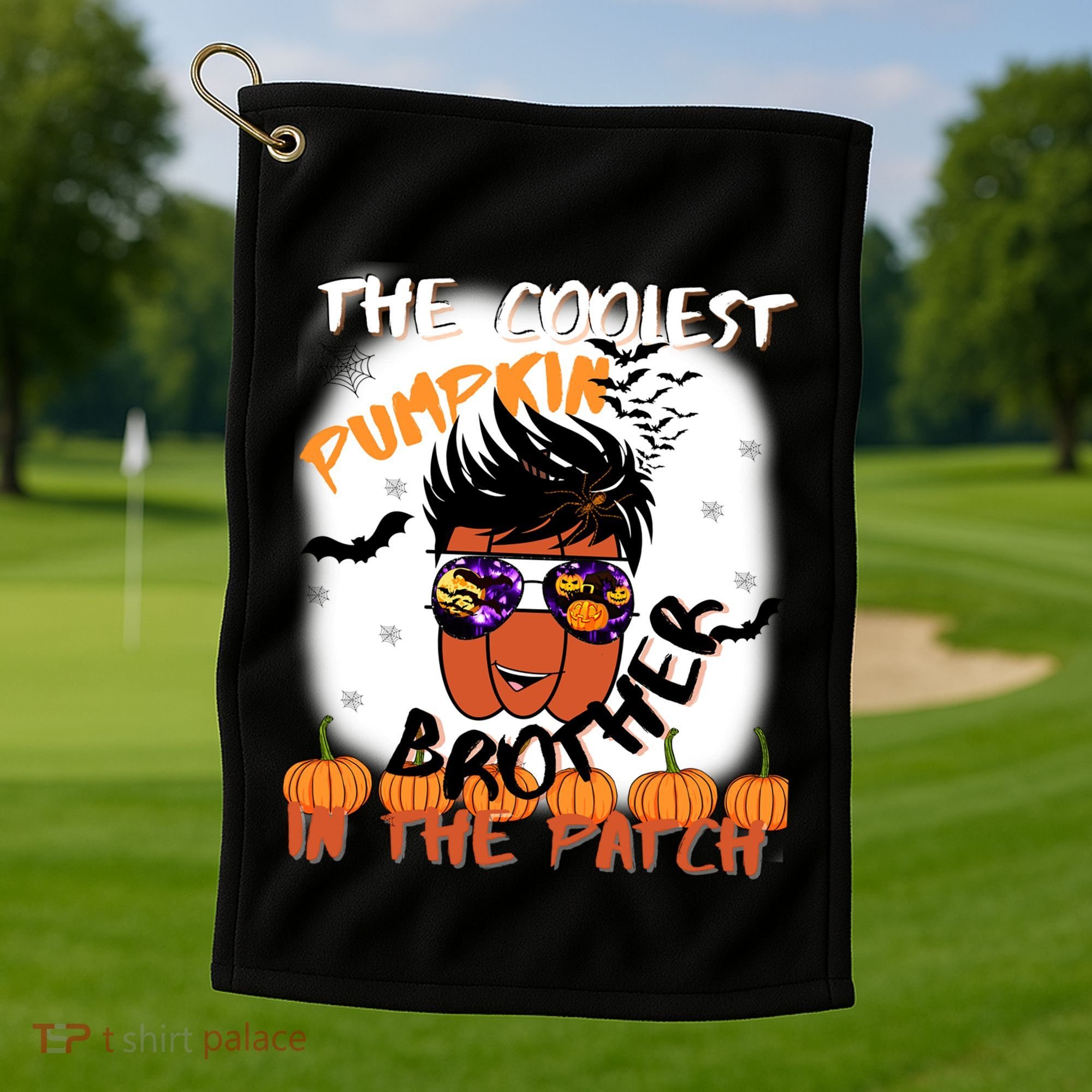 Coolest Pumpkin Brother In The Patch Halloween Gift Golf Towel