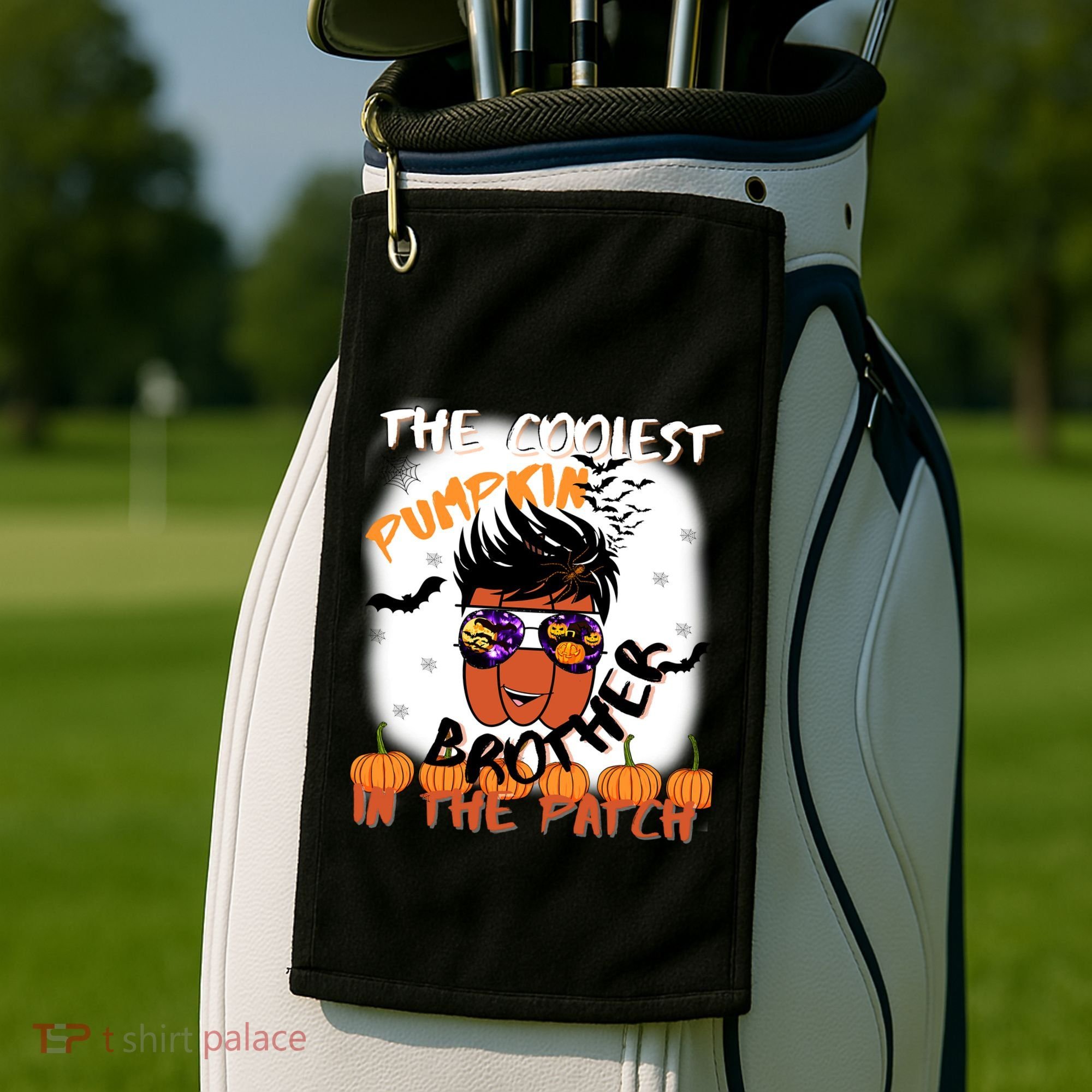 Coolest Pumpkin Brother In The Patch Halloween Gift Golf Towel