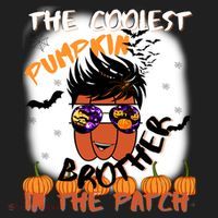 Coolest Pumpkin Brother In The Patch Halloween Gift Golf Towel thumb 3