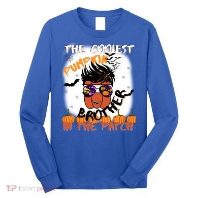 Coolest Pumpkin Brother In The Patch Halloween Gift Long Sleeve Shirt
