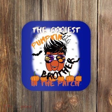 Coolest Pumpkin Brother In The Patch Halloween Gift Coaster