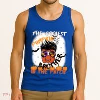 Coolest Pumpkin Brother In The Patch Halloween Gift Tank Top thumb 3