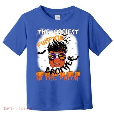 Coolest Pumpkin Brother In The Patch Halloween Gift Toddler T-Shirt