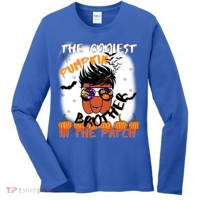 Coolest Pumpkin Brother In The Patch Halloween Gift Women's Long Sleeve Shirt