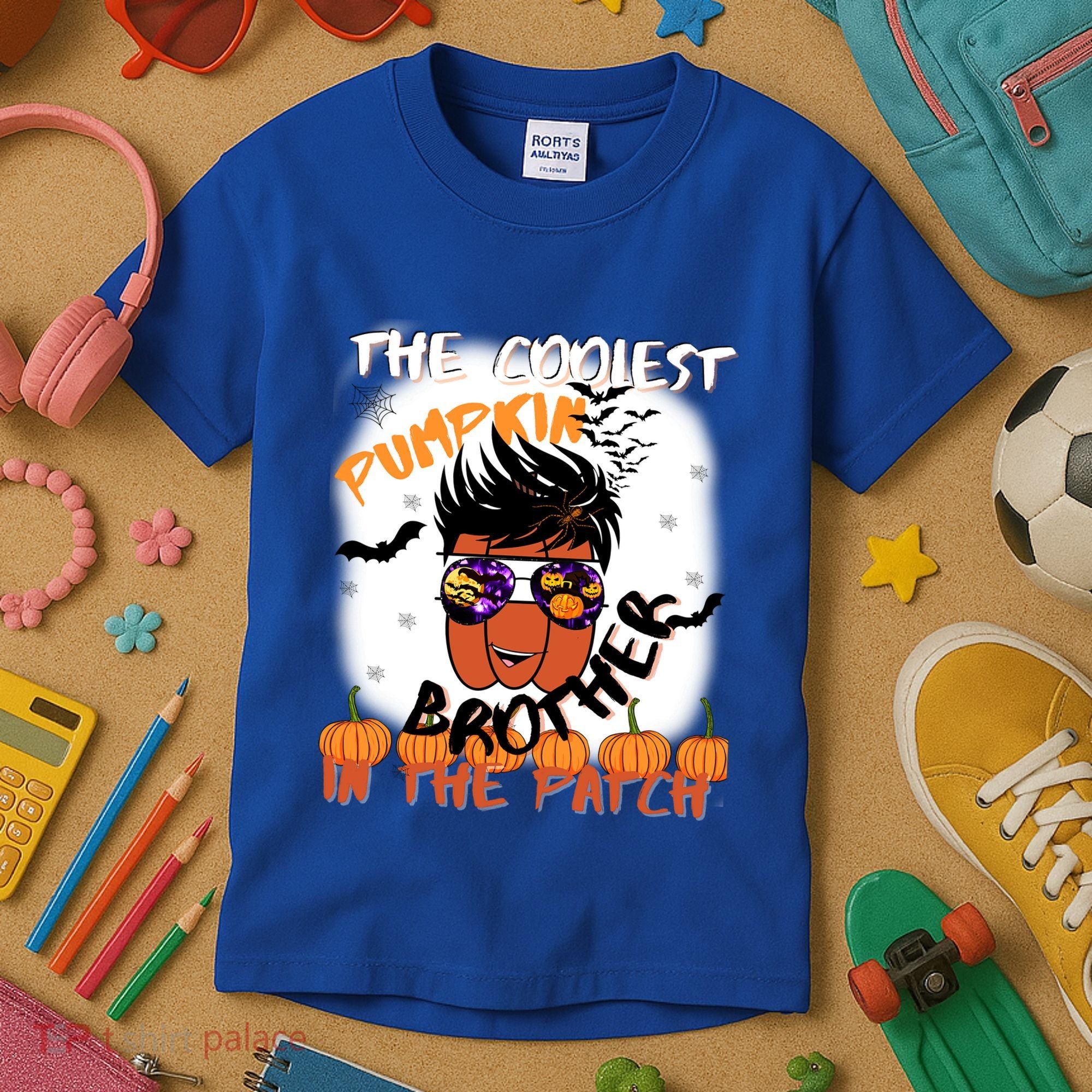 Coolest Pumpkin Brother In The Patch Halloween Gift Kids T-Shirt