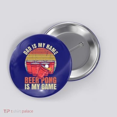College Party Beer Pong Design Beer Pong Dad Gift Button