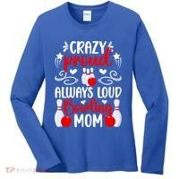 Crazy Proud Bowling Mom Of A Bowler Mama Bowling Mother Gift Women's Long Sleeve Shirt thumb 0