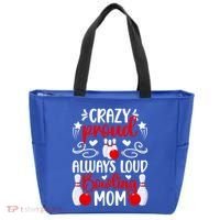 Crazy Proud Bowling Mom Of A Bowler Mama Bowling Mother Gift Tote Bag thumb 0