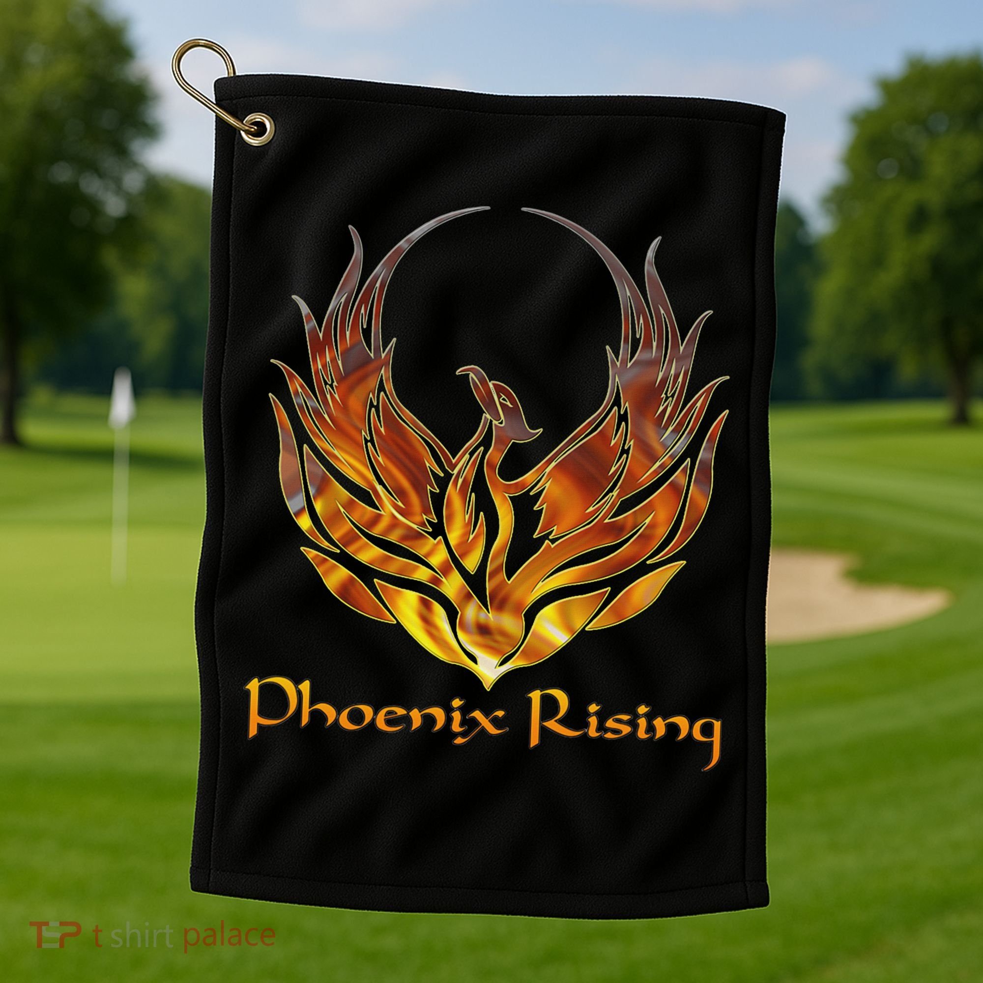 Cool Phoenix Bird Rising Golf Towel