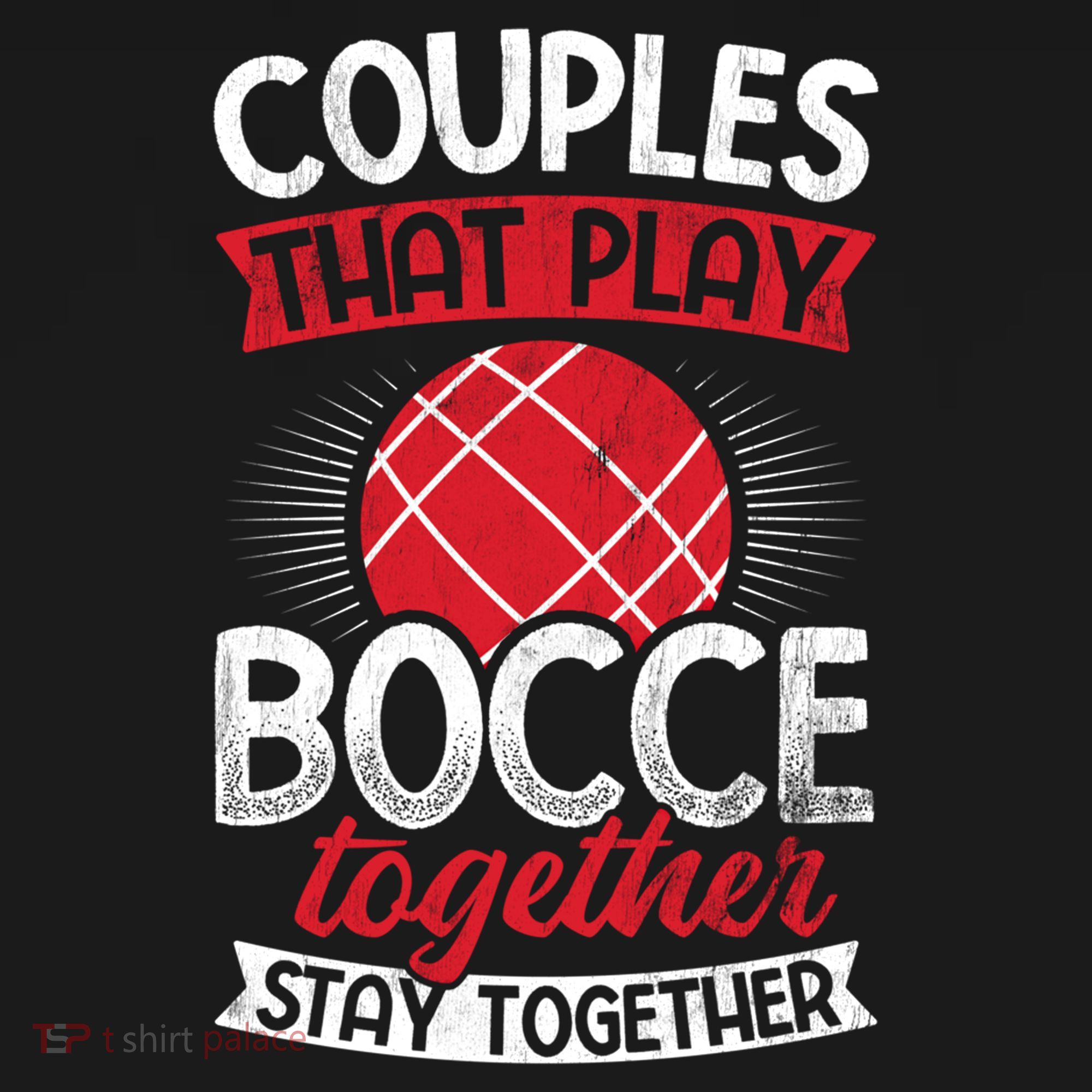 Couples Play Bocce Together Stay Together Bocce Ball Gift USA-Made Doggie Bandana