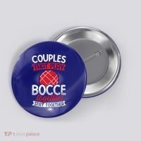 Couples Play Bocce Together Stay Together Bocce Ball Gift Button thumb 0