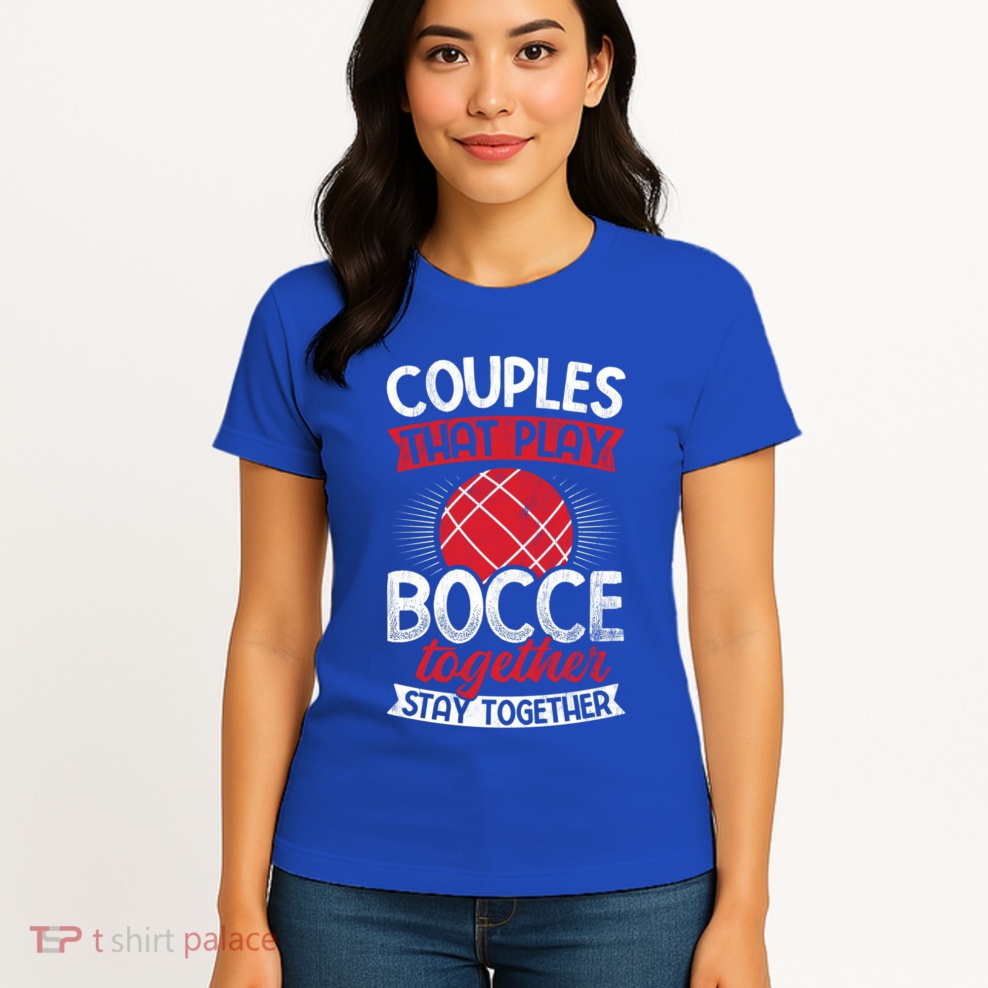 Couples Play Bocce Together Stay Together Bocce Ball Gift Women's T-Shirt