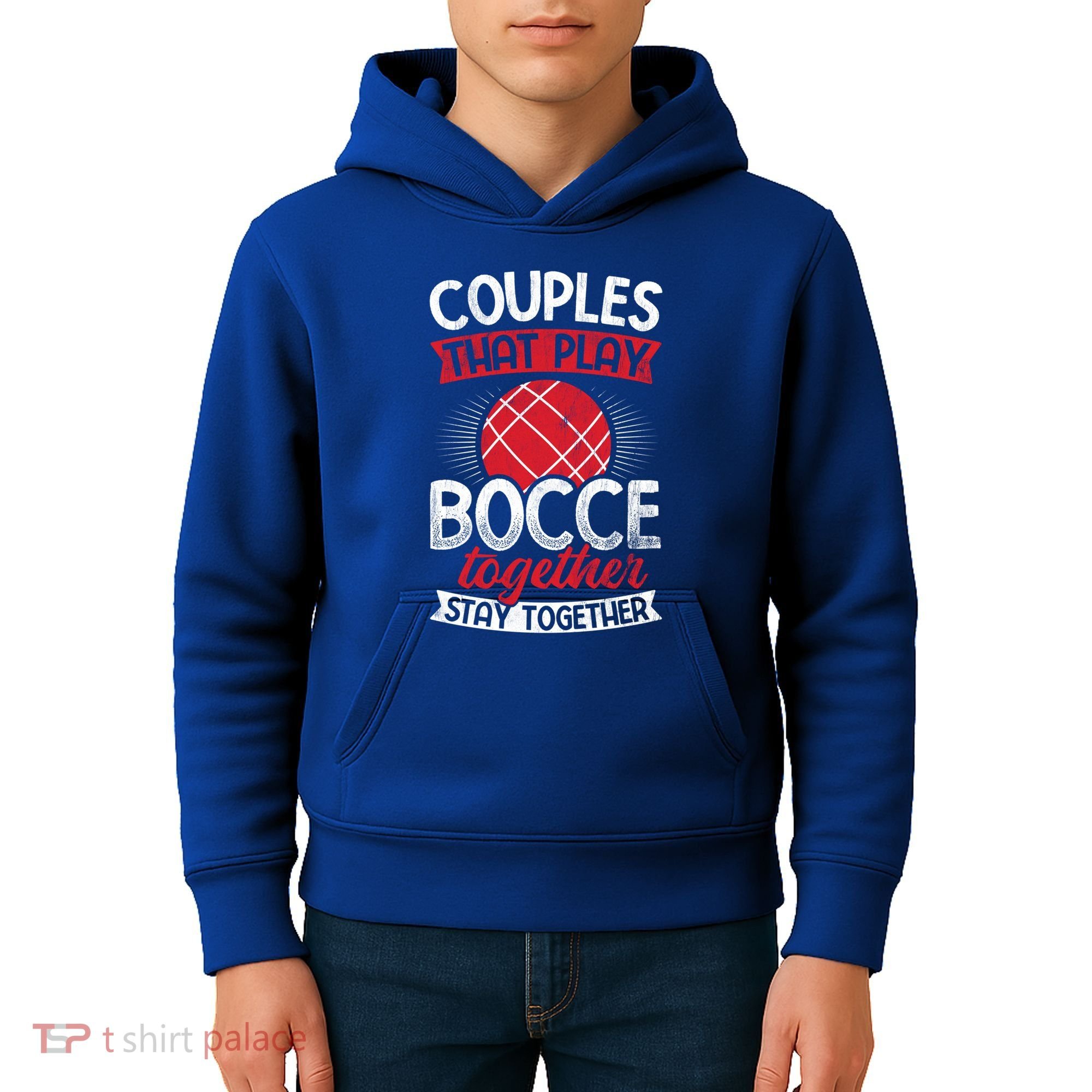 Couples Play Bocce Together Stay Together Bocce Ball Gift Kids Hoodie