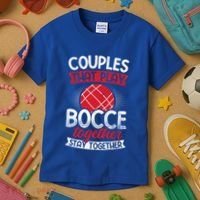 Couples Play Bocce Together Stay Together Bocce Ball Gift Kids T-Shirt thumb 3