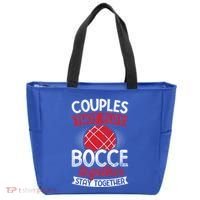 Couples Play Bocce Together Stay Together Bocce Ball Gift Tote Bag thumb 0