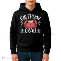 Crab Party Birthday Crab Birthday Kids Hoodie thumb 4