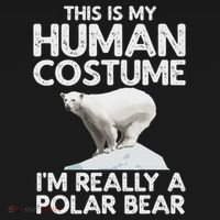 Cool Polar Bear For Women Human Costume Animal Halloween Long Sleeve Shirt thumb 2