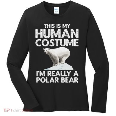 Cool Polar Bear For Women Human Costume Animal Halloween Women's Long Sleeve Shirt