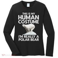 Cool Polar Bear For Women Human Costume Animal Halloween Women's Long Sleeve Shirt thumb 0